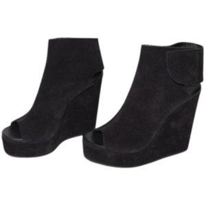Pedro Garcia Terrie Platform Wedge Suede Sandal Boots, Like New